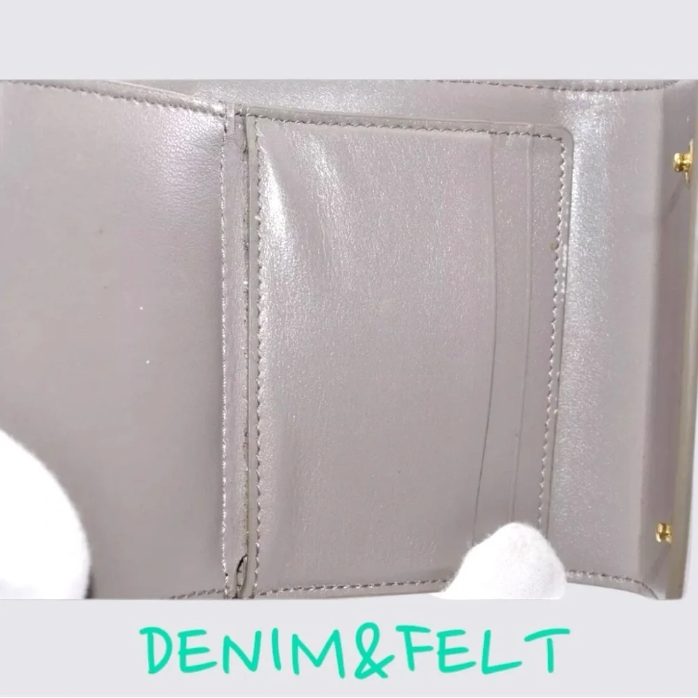 CELINE Women’s Small  Tri-Fold Wallet Leather | Color: Greige | w/Box & Bag 🩶🩶